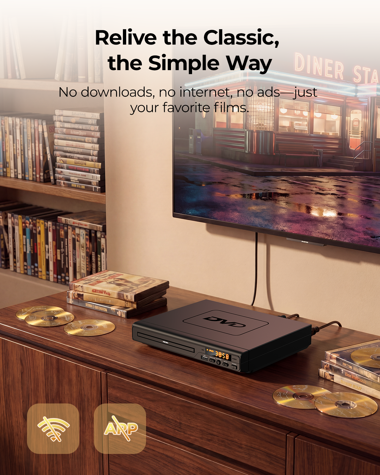 ELECTCOM PRO Region-Free DVD Player for TV: Plays Regions 0-6 & Multi Formats - Designed for Collectors & Vintage Movie Collections - HDMI/RCA Compact DVD/CD Player for Smart TV, Home Stereo & RV